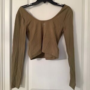 Lululemon Athletica wide neck crop top size 6
